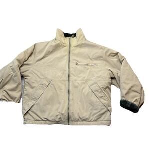 VTG Woolrich Utility Barn Chore Coat Bomber Jacket XL Reversible Sherpa Workwear